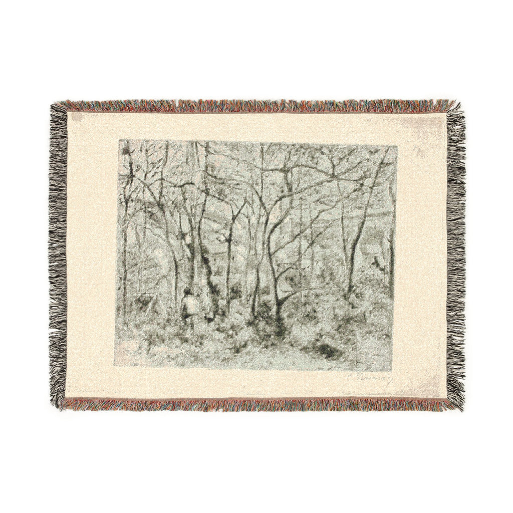Camille Pissarro - Woodlands at the Hermitage | Woven Tapestry Blanket