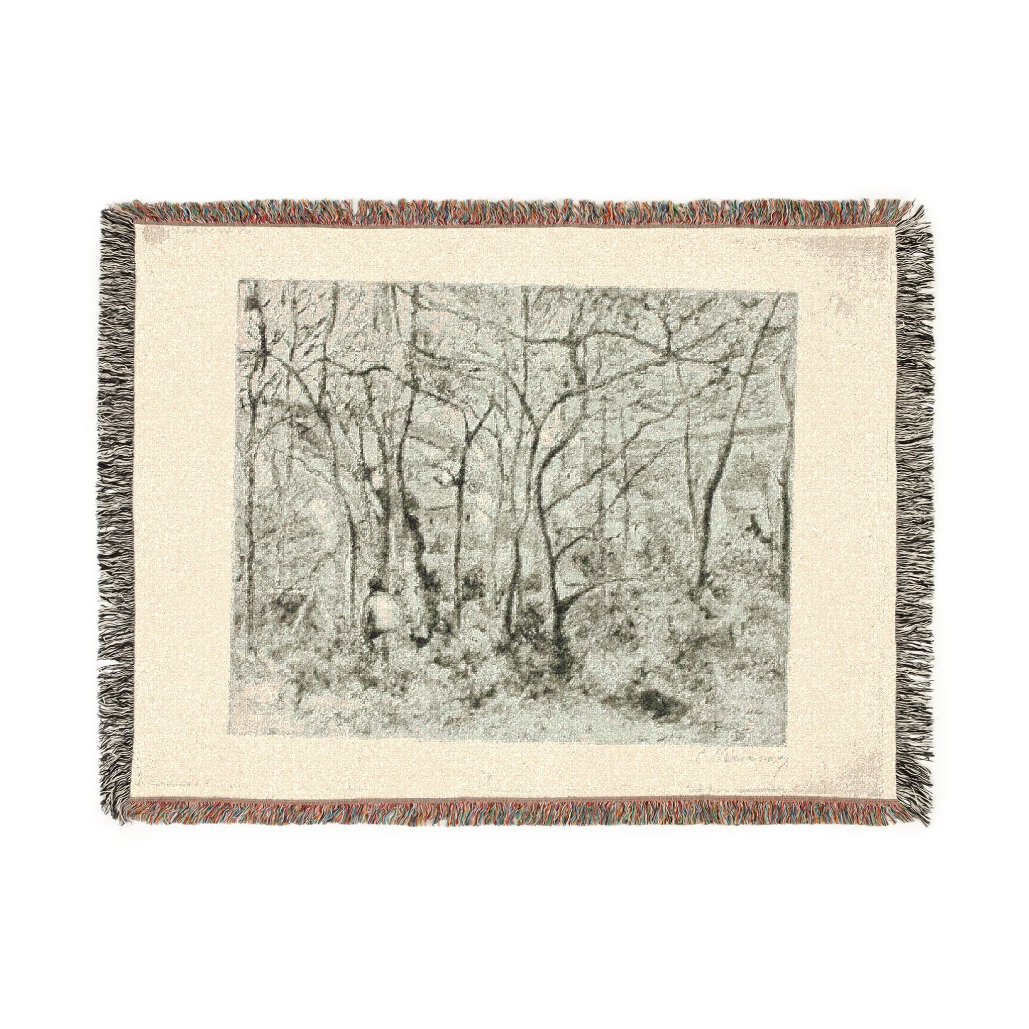 Camille Pissarro - Woodlands at the Hermitage | Woven Tapestry Blanket