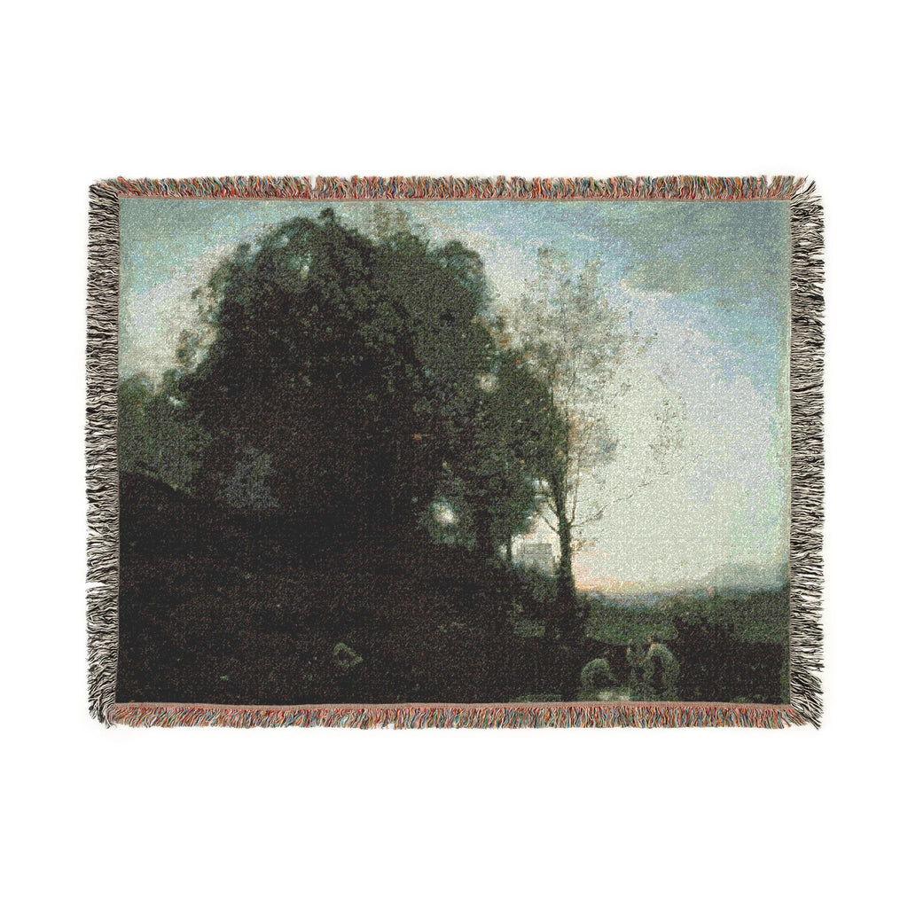 Jean Baptiste Camille Corot - Bathing Nymphs and Child | Woven Tapestry Blanket