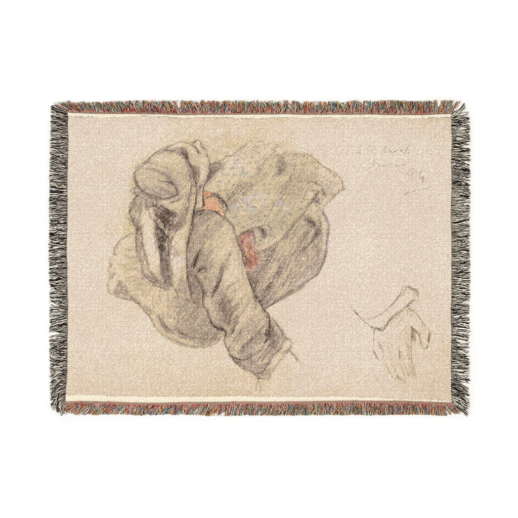 Paul Gauguin - Seated Breton Woman | Woven Tapestry Blanket