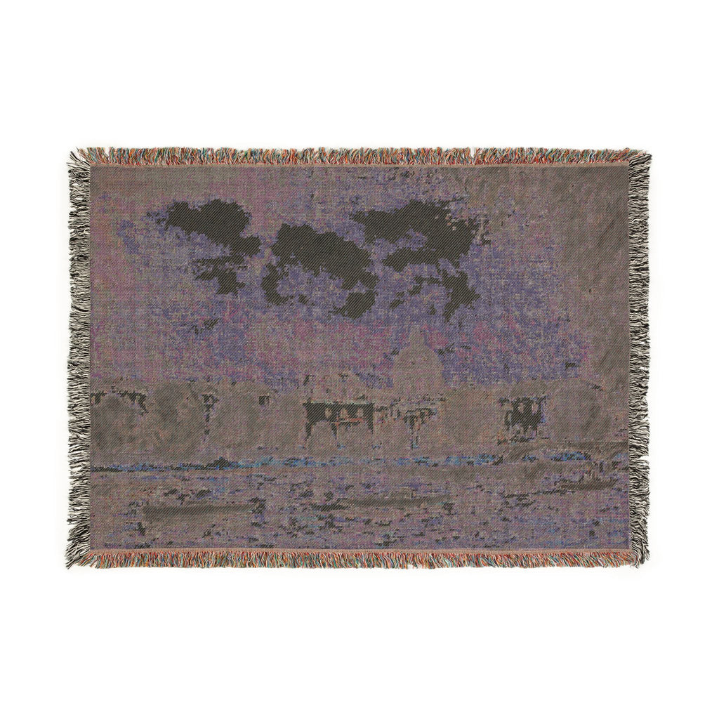 Alfred Sisley - Landscape along the Seine with the Institut de France and the Pont des Arts | Woven Tapestry Blanket