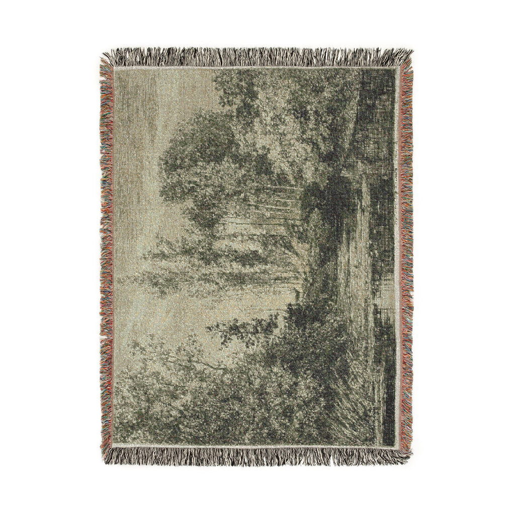 Charles François Daubigny - Stags at the Water's Edge | Woven Tapestry Blanket