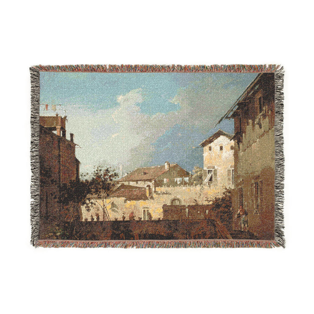 Follower of Canaletto - The Terrace | Woven Tapestry Blanket