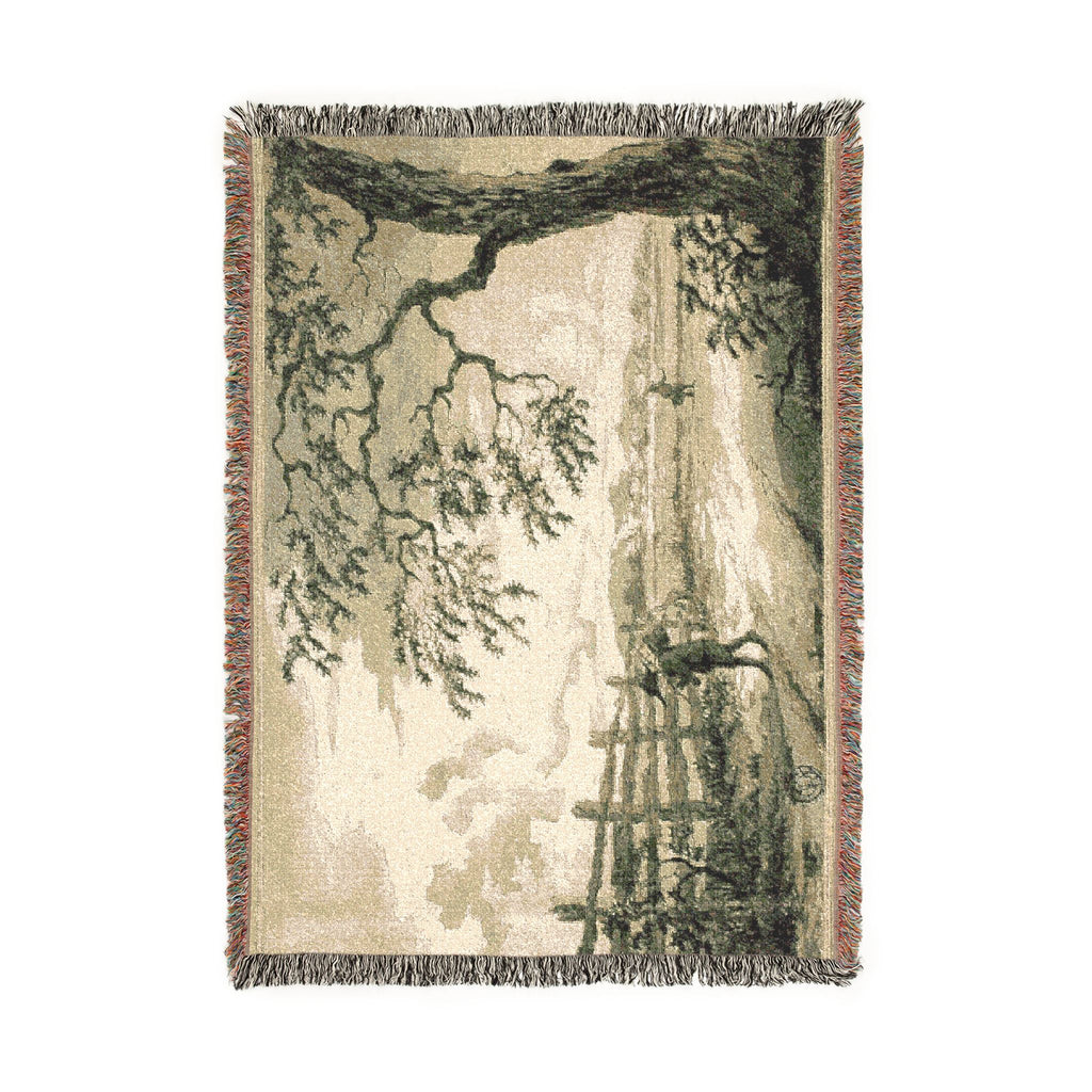 Style of Jacob van Ruisdael - Figures with Baskets on Road | Woven Tapestry Blanket