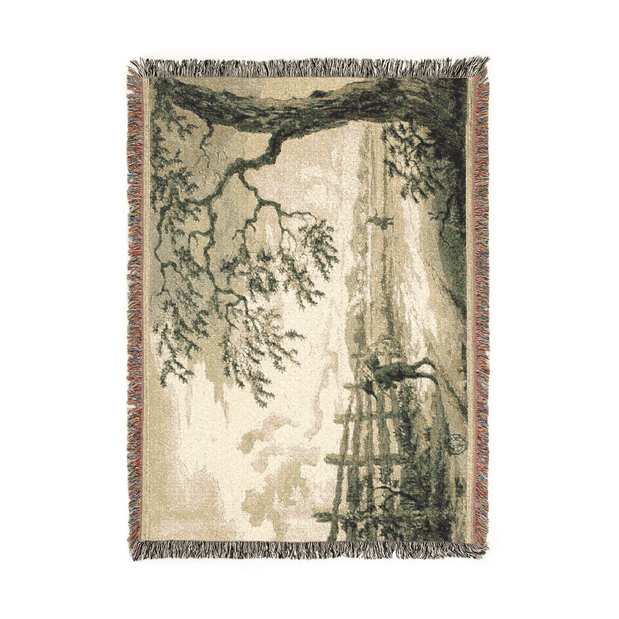 Style of Jacob van Ruisdael - Figures with Baskets on Road | Woven Tapestry Blanket