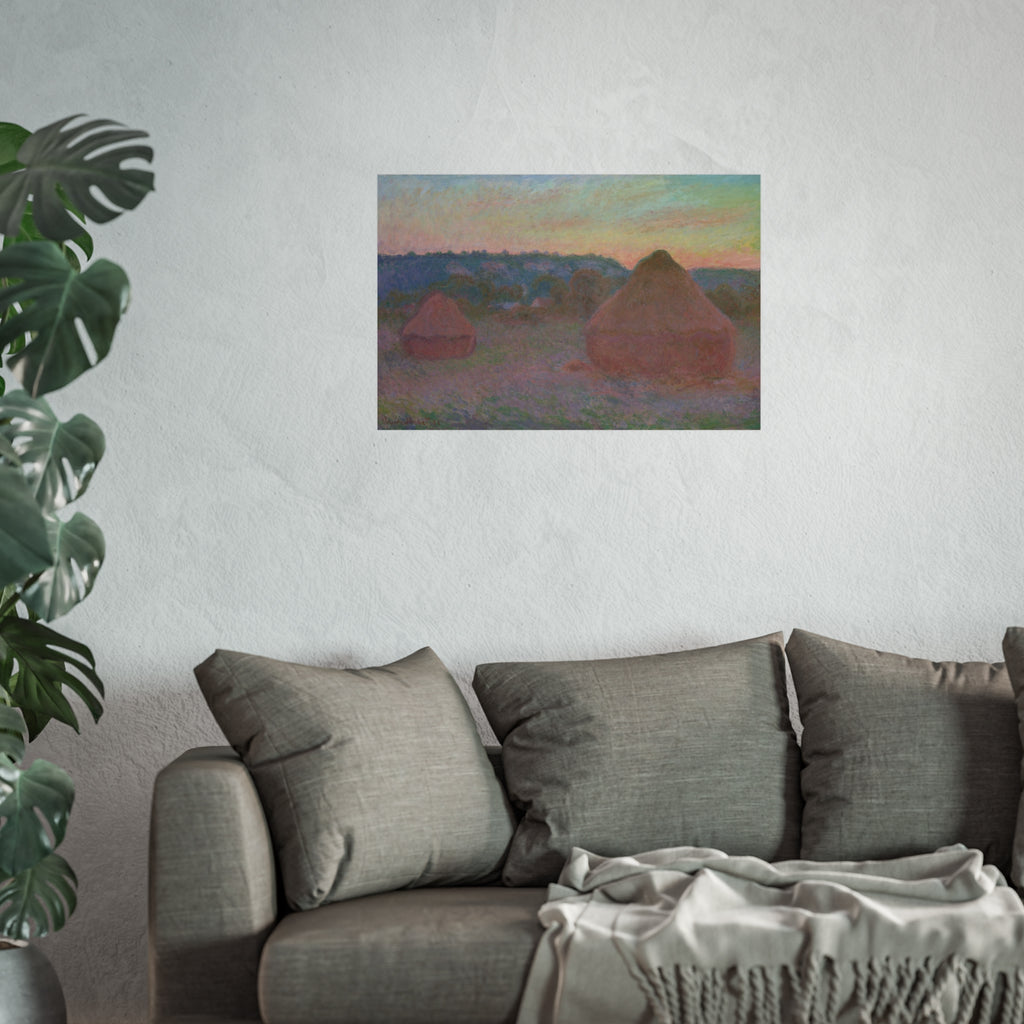 Claude Monet - Stacks of Wheat (End of Day, Autumn) | Fine Art Poster