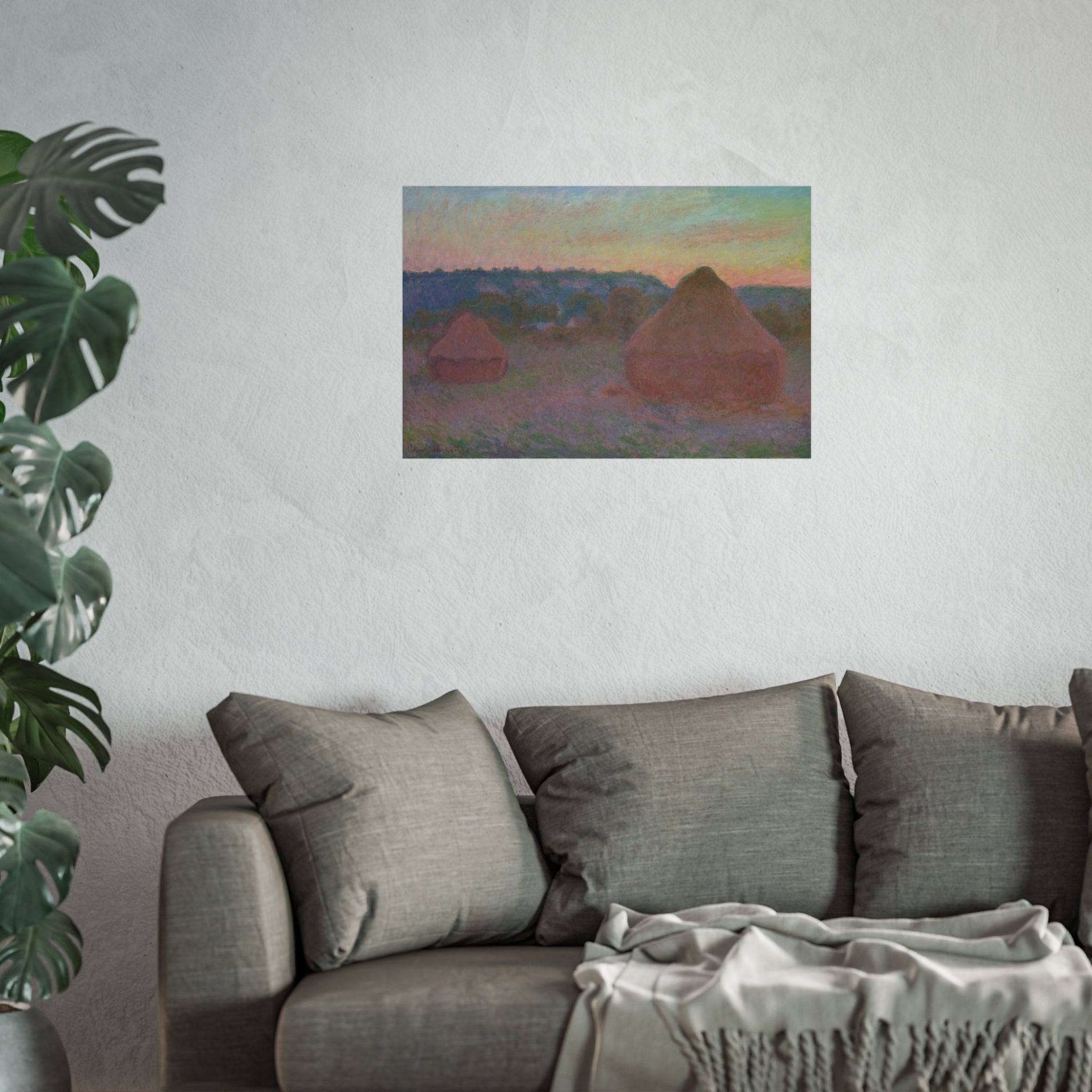 Claude Monet - Stacks of Wheat (End of Day, Autumn) | Fine Art Poster