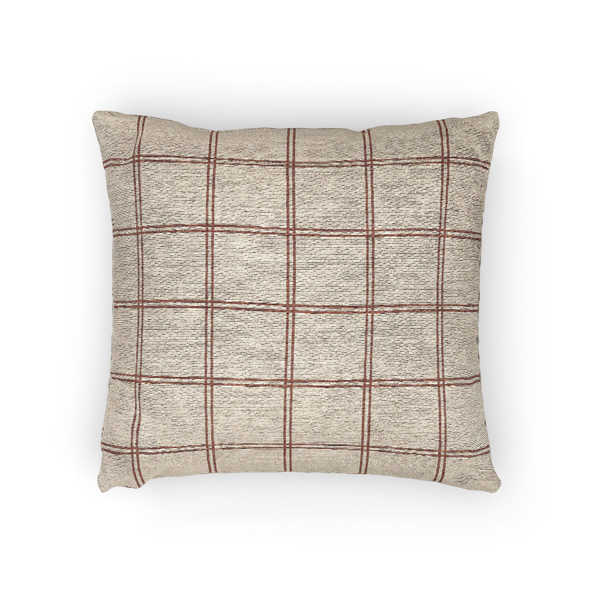 Rust Windowpane Woven Pillow