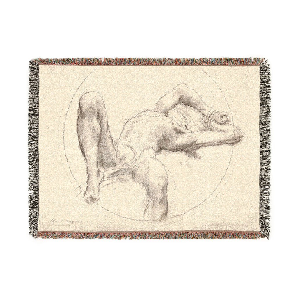 John Singer Sargent - Bound Man (recto); Sketch of Bound Man (verso) | Woven Tapestry Blanket