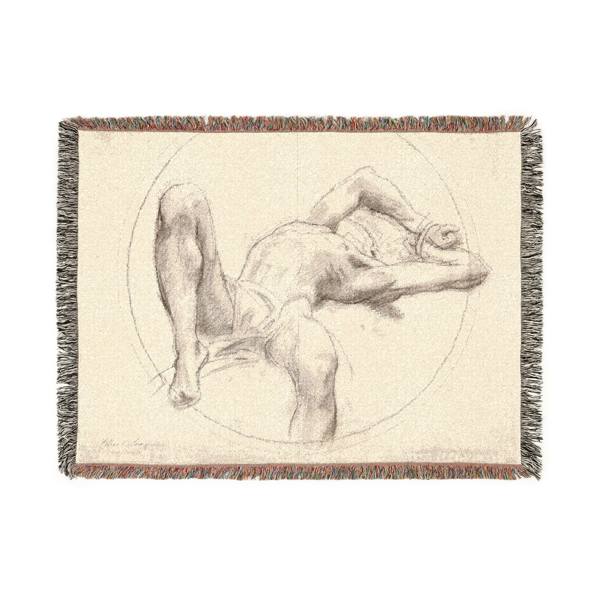 John Singer Sargent - Bound Man (recto); Sketch of Bound Man (verso) | Woven Tapestry Blanket