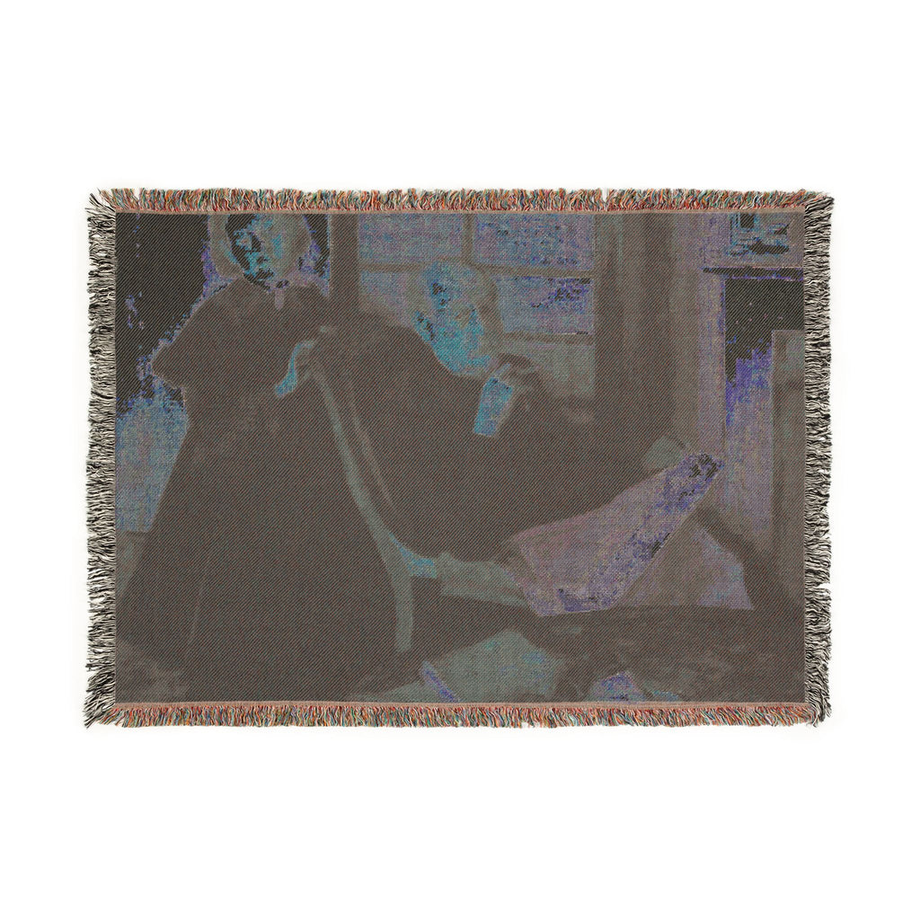 Hilaire Germain Edgar Degas - Henri Degas and His Niece Lucie Degas (The Artist's Uncle and Cousin) | Woven Tapestry Blanket