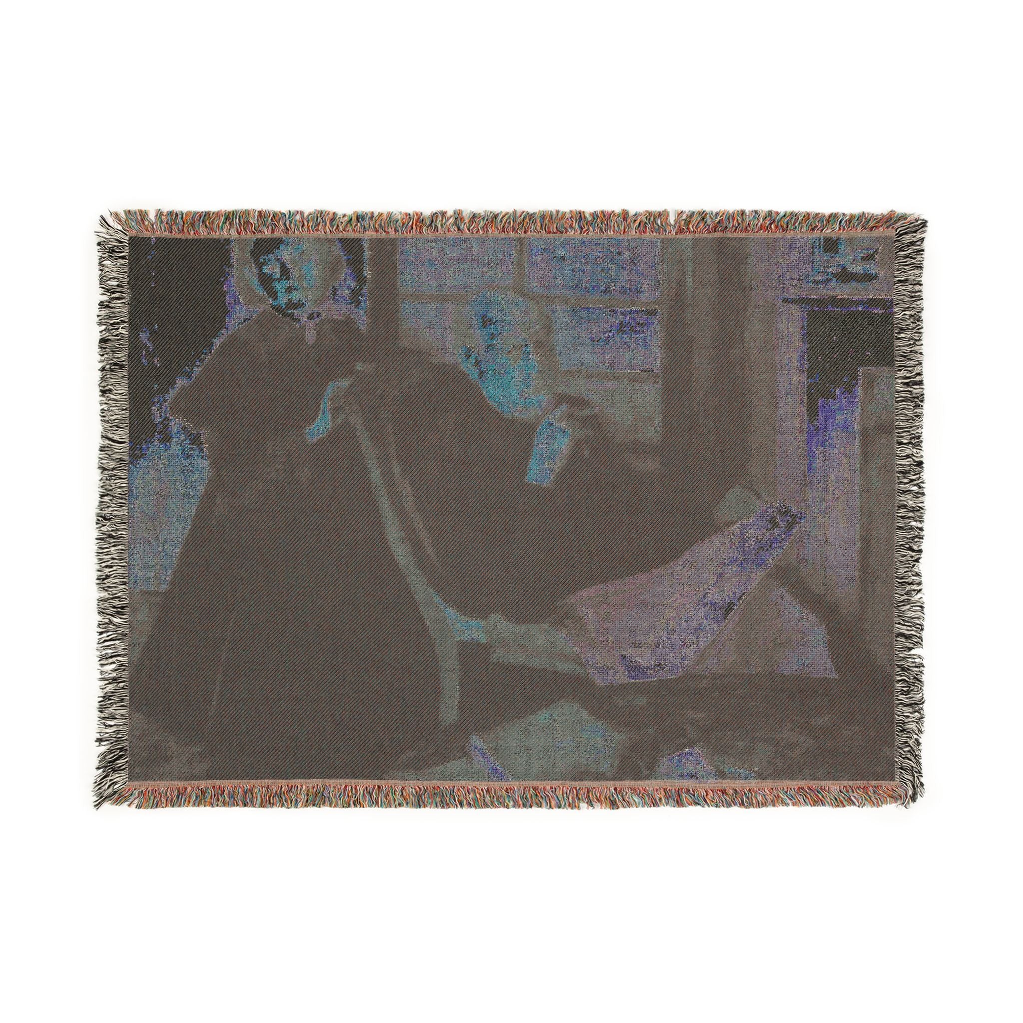 Hilaire Germain Edgar Degas - Henri Degas and His Niece Lucie Degas (The Artist's Uncle and Cousin) | Woven Tapestry Blanket
