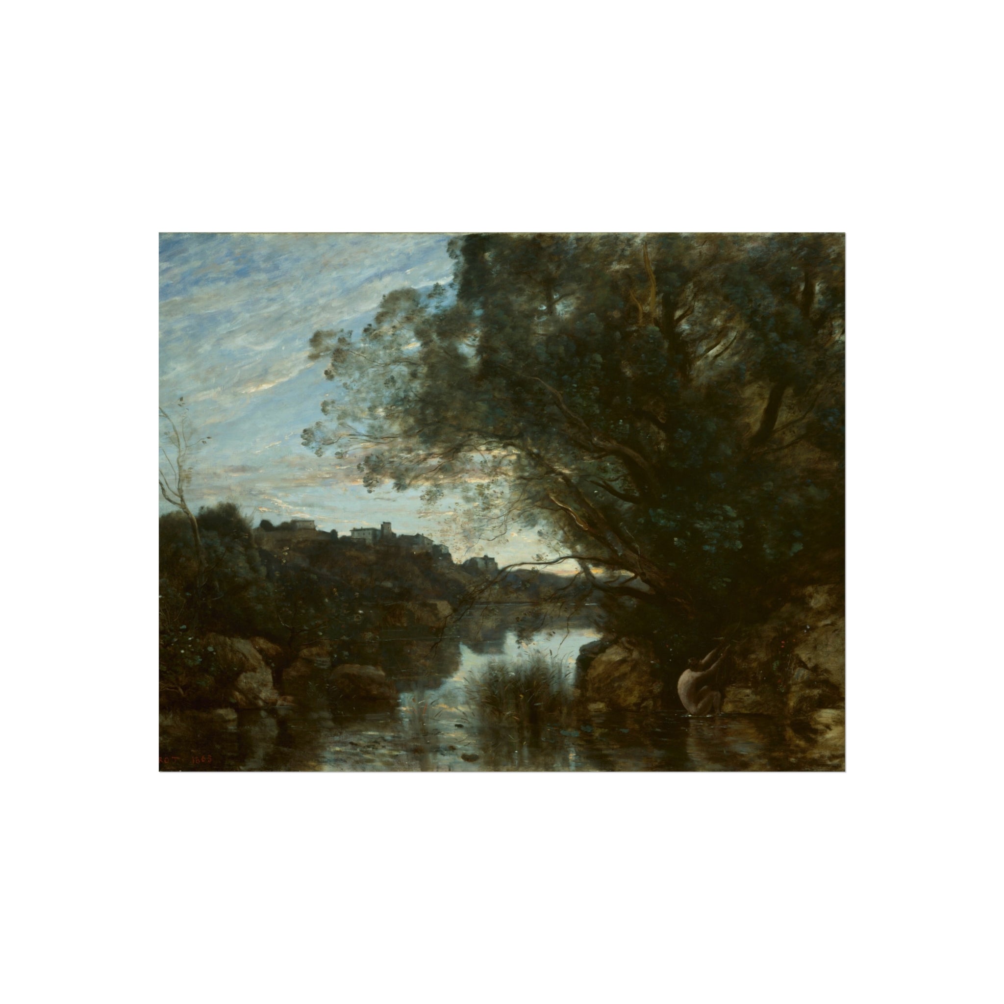 Jean Baptiste Camille Corot - Souvenir of the Environs of Lake Nemi | Fine Art Poster