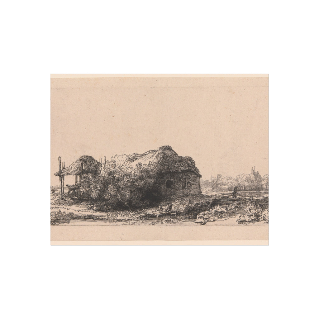 Rembrandt van Rijn - Landscape with Cottages and a Hay Barn Oblong | Fine Art Poster