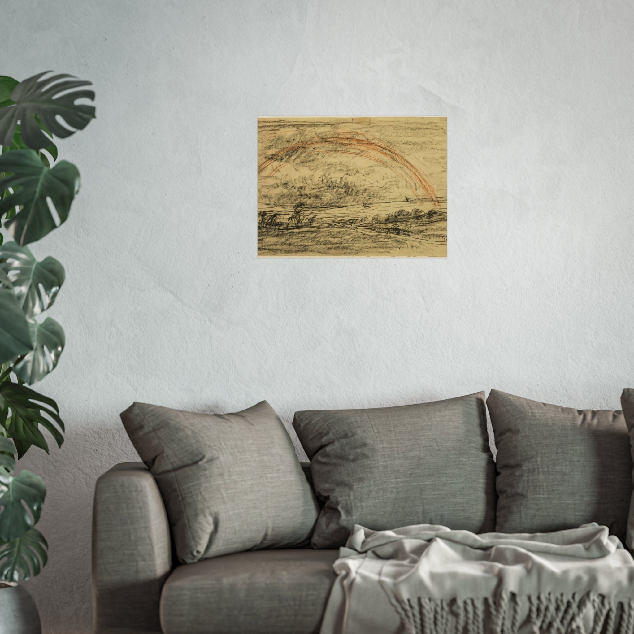 Charles François Daubigny - Landscape with a Rainbow | Fine Art Poster