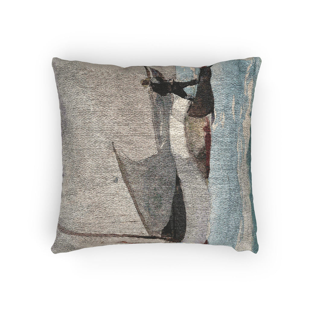 Winslow Homer - Stowing Sail | Woven Pillow