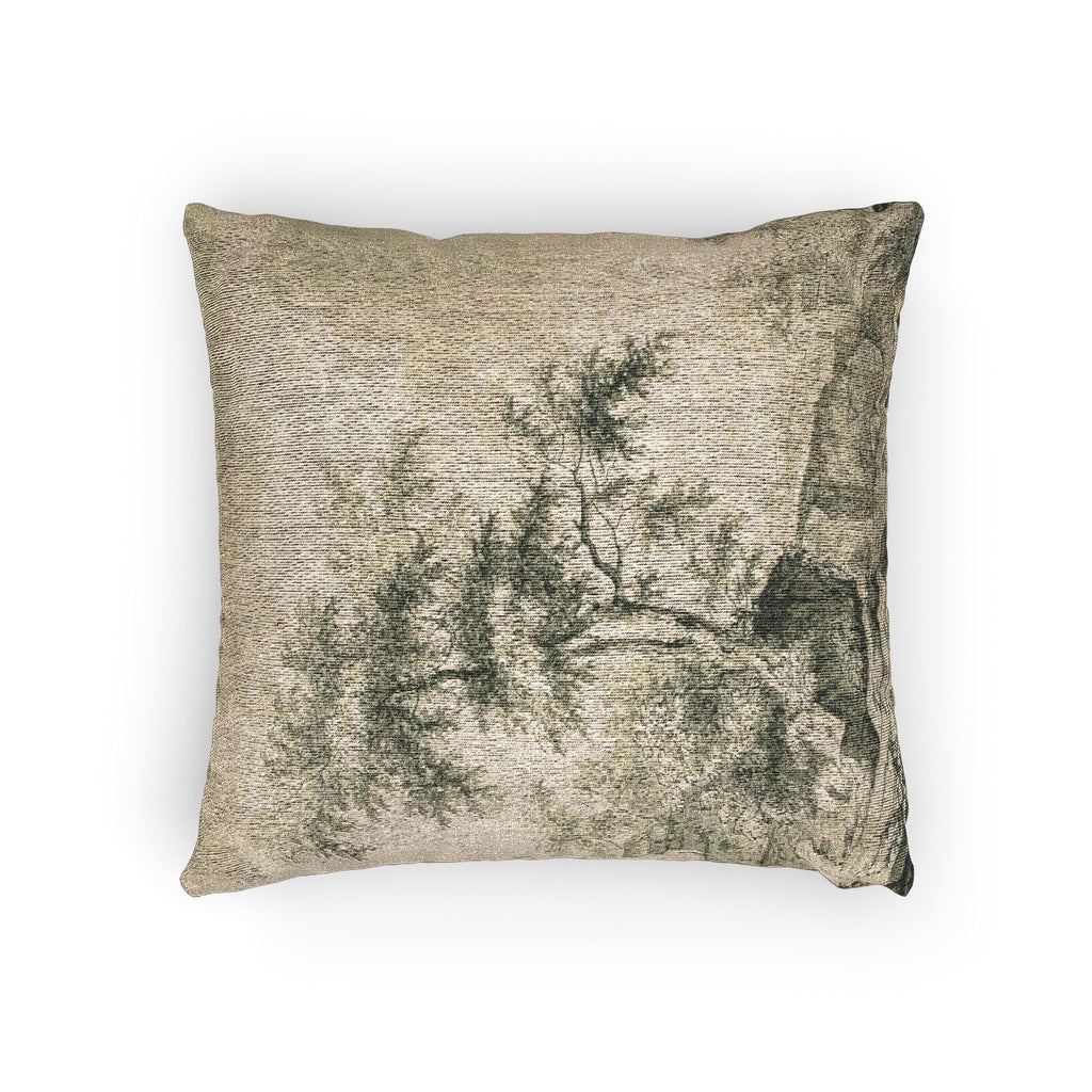 Jacob van Ruisdael - Landscape with Tree on Road to Buildings | Woven Pillow