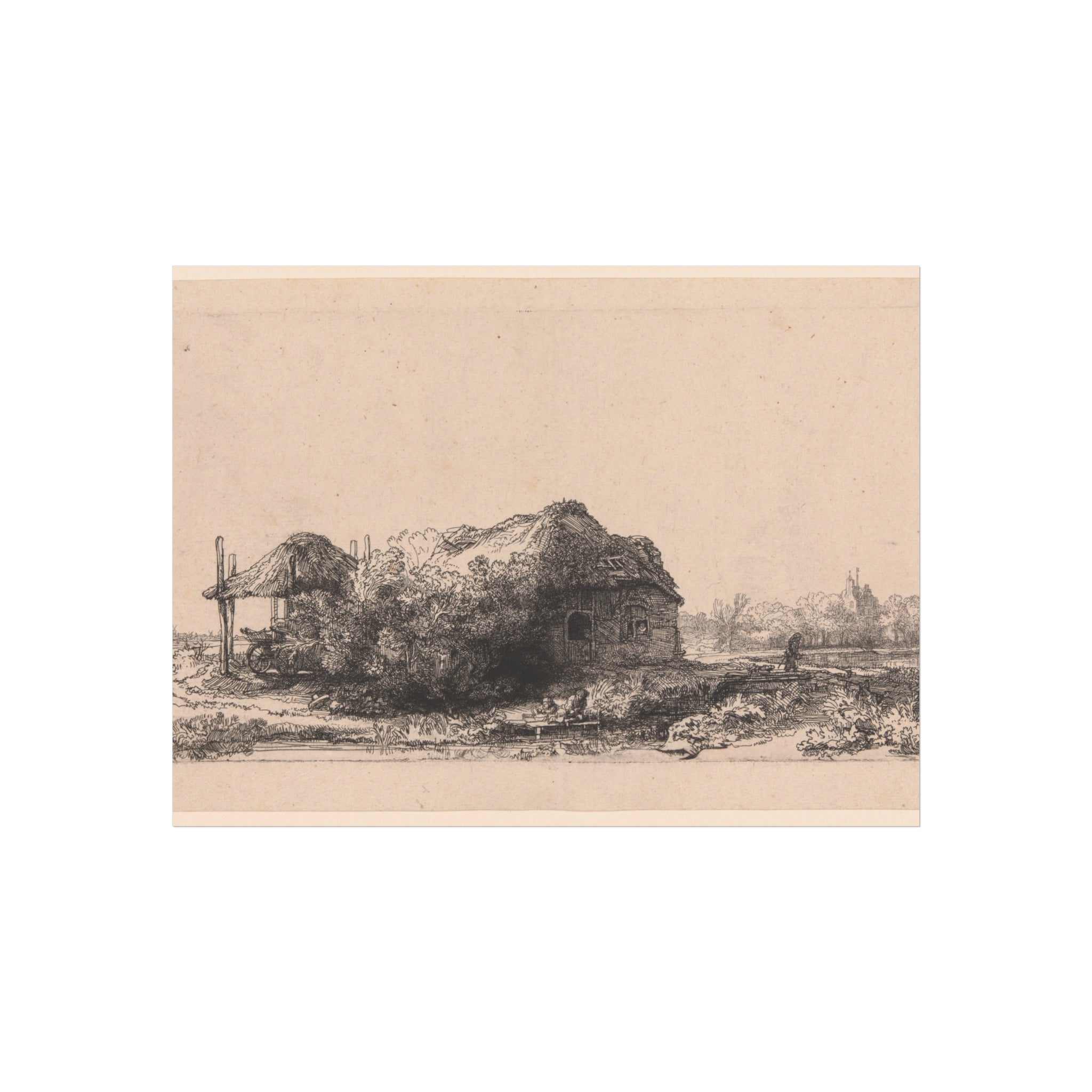 Rembrandt van Rijn - Landscape with Cottages and a Hay Barn Oblong | Fine Art Poster