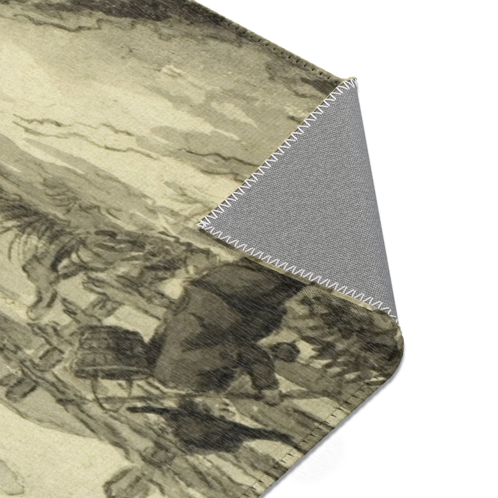 Style of Jacob van Ruisdael - Figures with Baskets on Road | Area Rug