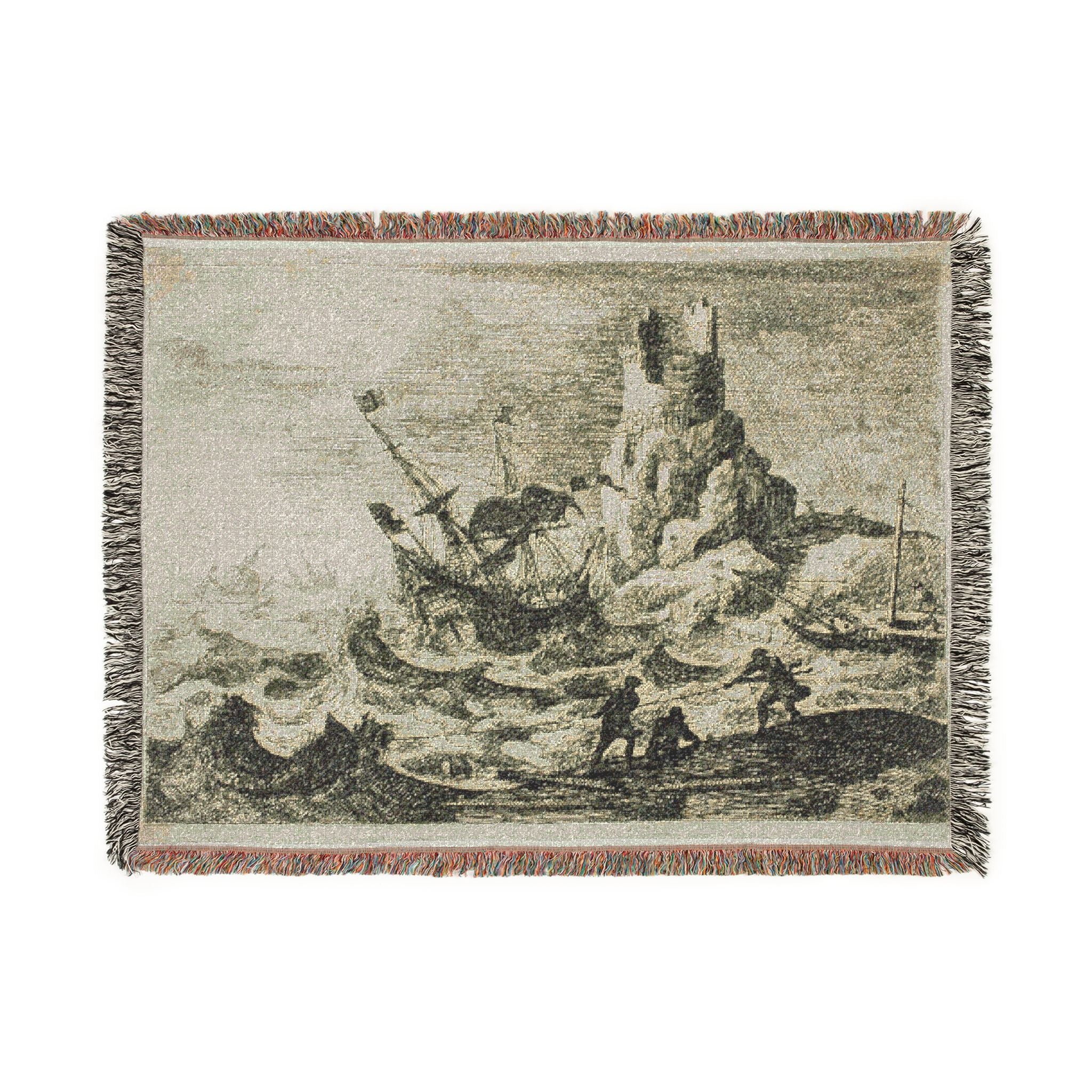 Claude Lorrain - The Shipwreck | Woven Tapestry Blanket