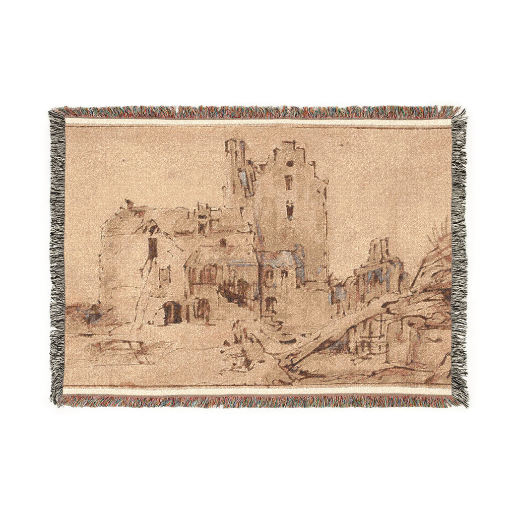 Rembrandt van Rijn - Kostverloren Castle in Decay | Woven Tapestry Blanket