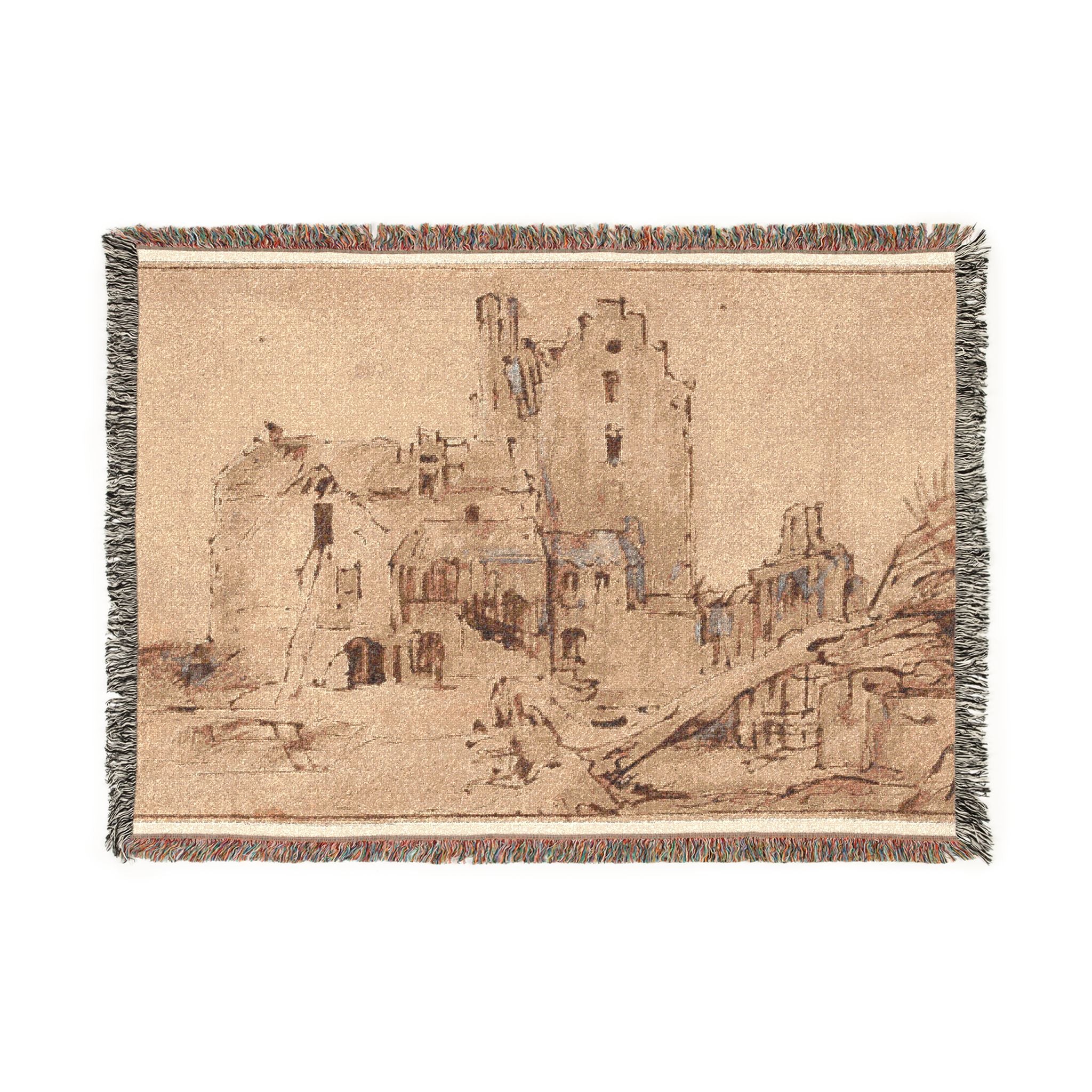 Rembrandt van Rijn - Kostverloren Castle in Decay | Woven Tapestry Blanket
