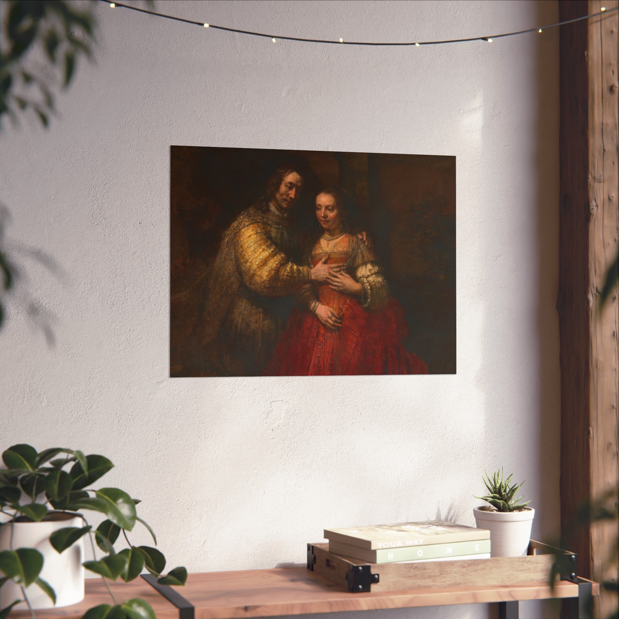 Rembrandt Harmensz. van Rijn - Portret van een paar als oudtestamentische figuren, genaamd 'Het Joodse bruidje' - Google | Fine Art Poster