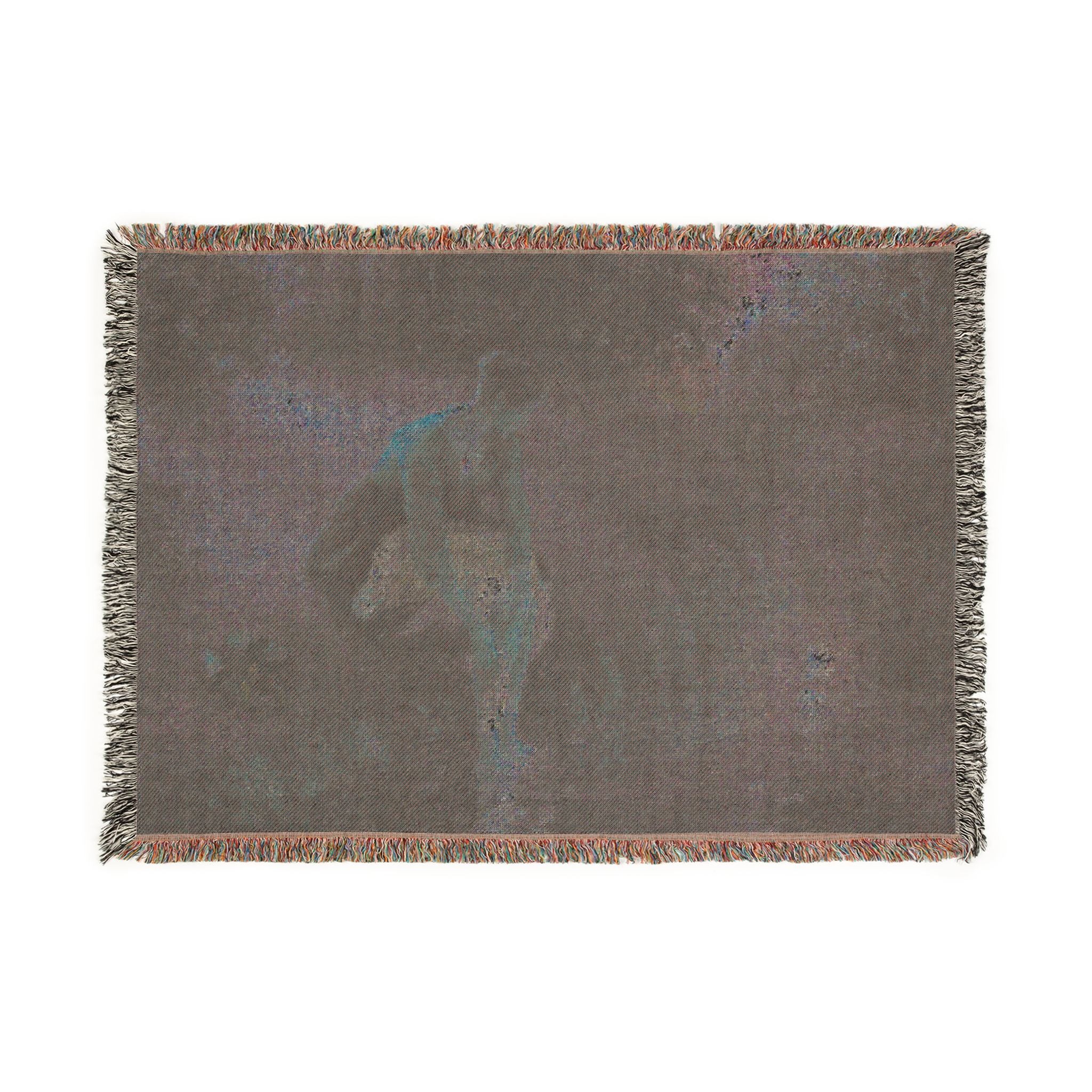 Camille Pissarro - Woman Bathing Her Feet in a Brook | Woven Tapestry Blanket