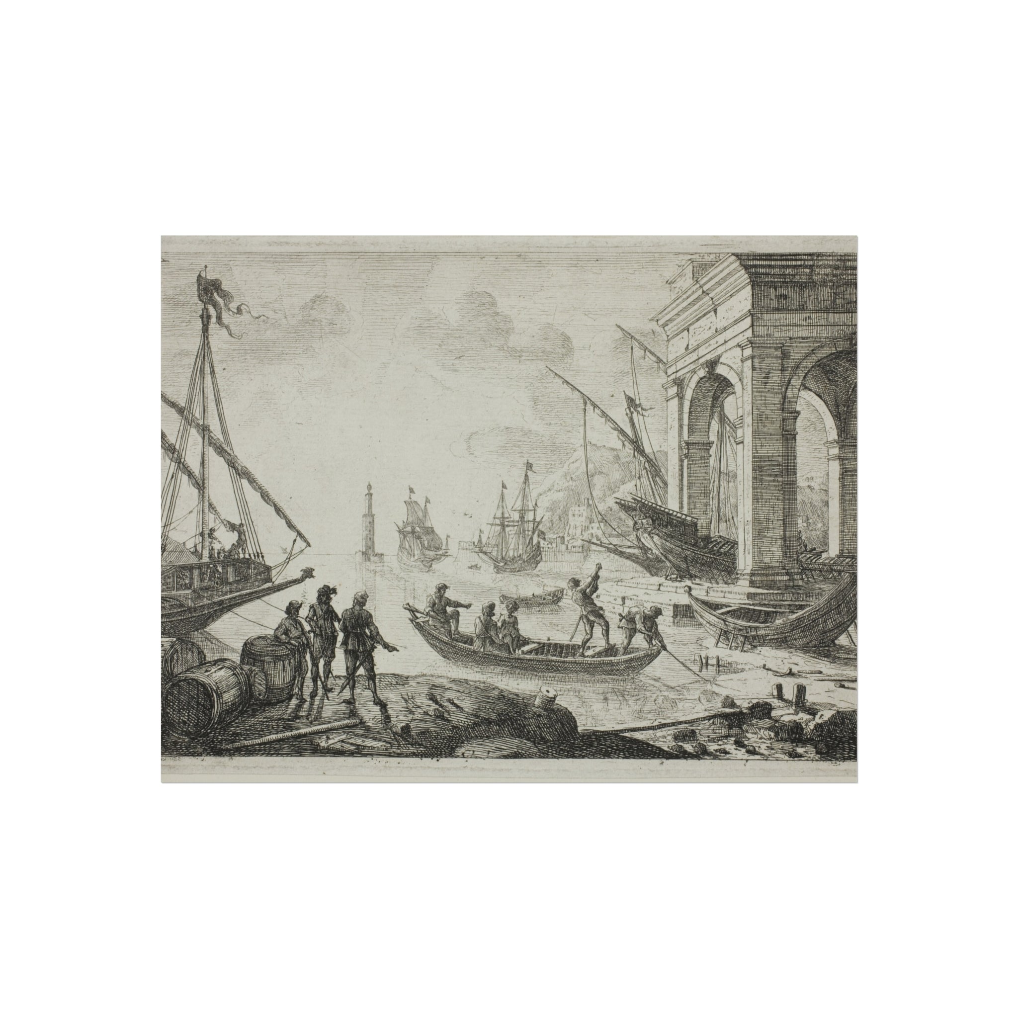 Claude Lorrain - Harbor Scene with a Lighthouse | Fine Art Poster