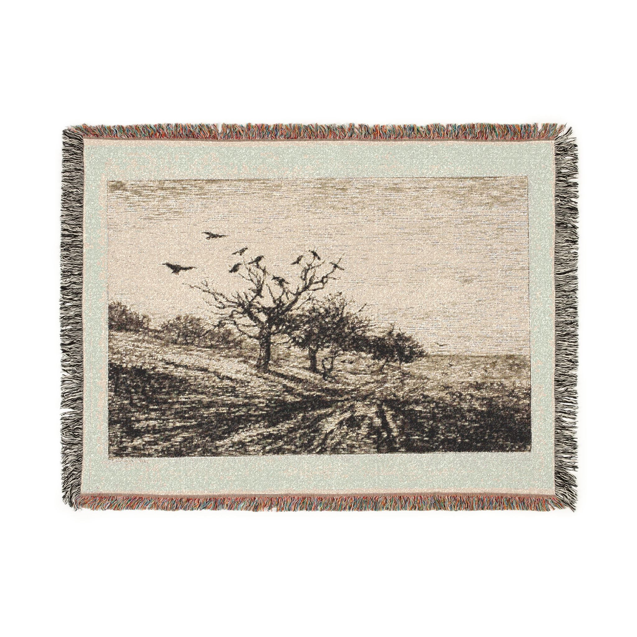 Charles François Daubigny - Crows in a Tree | Woven Tapestry Blanket