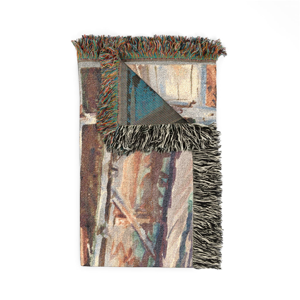 John Singer Sargent - Woodsheds, Tyrol | Woven Tapestry Blanket