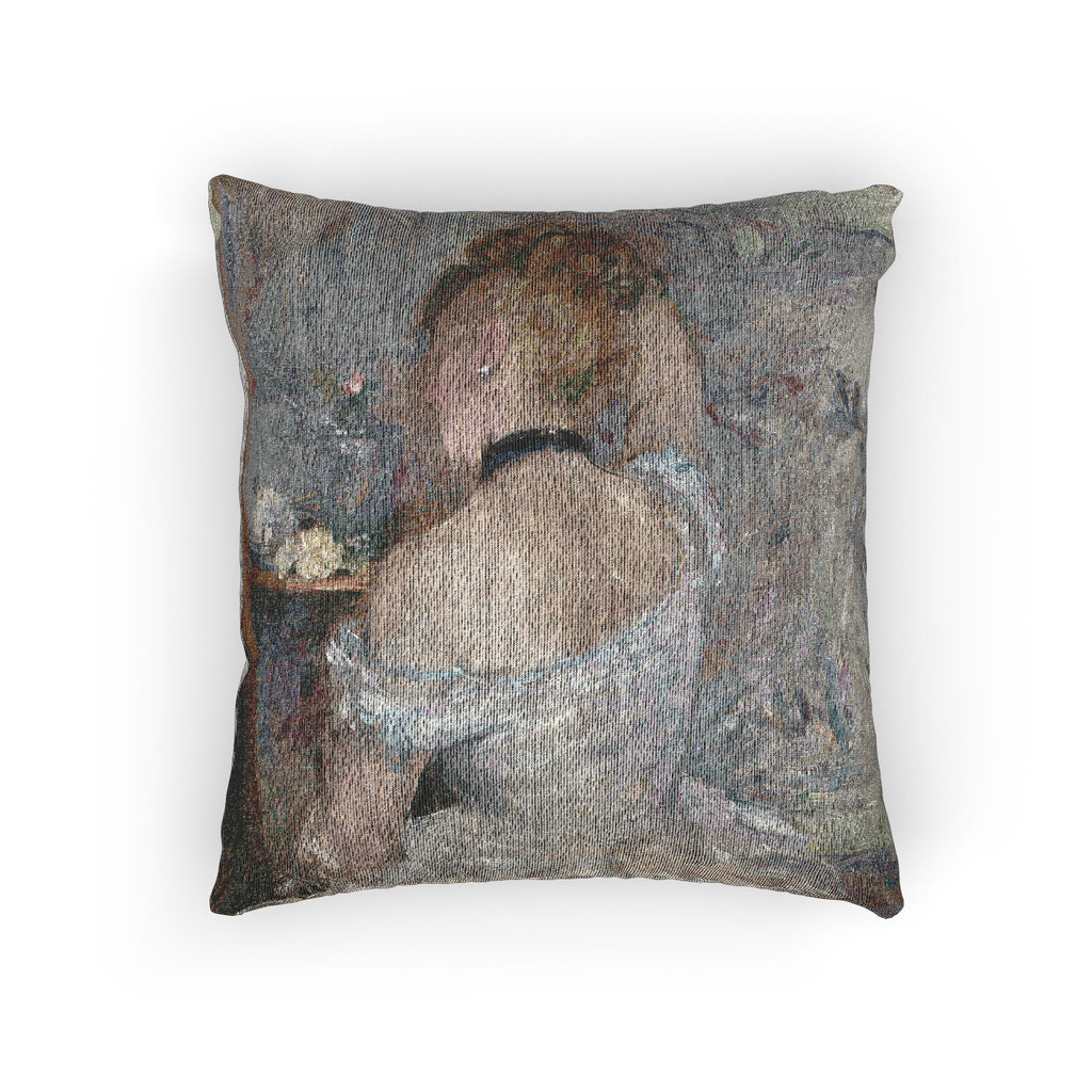 Berthe Morisot - Woman at Her Toilette | Woven Pillow