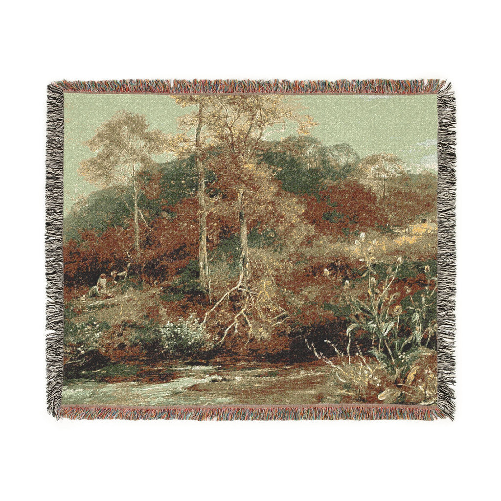 David Bates - Autumn River Scene, The Brook | Woven Tapestry Blanket