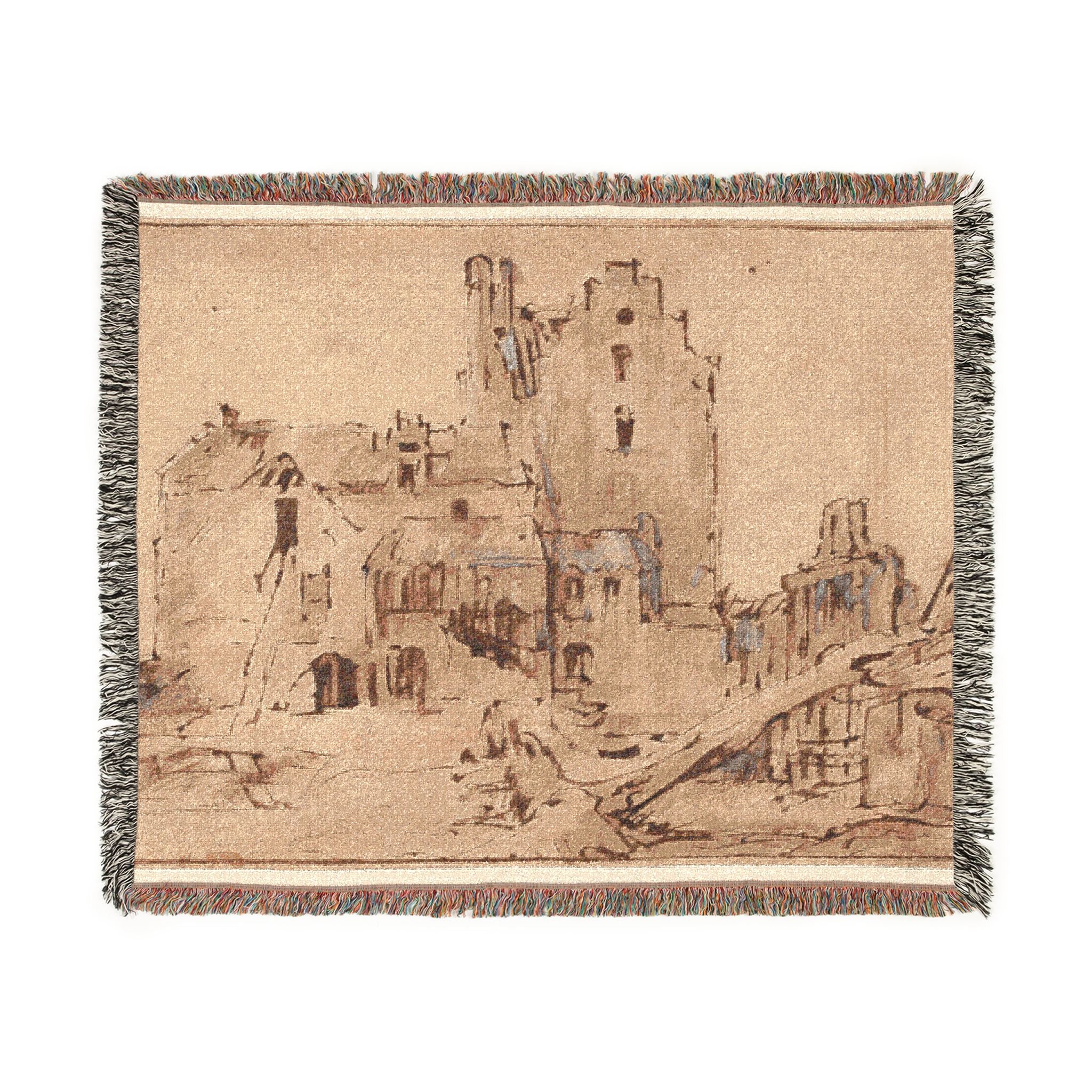 Rembrandt van Rijn - Kostverloren Castle in Decay | Woven Tapestry Blanket