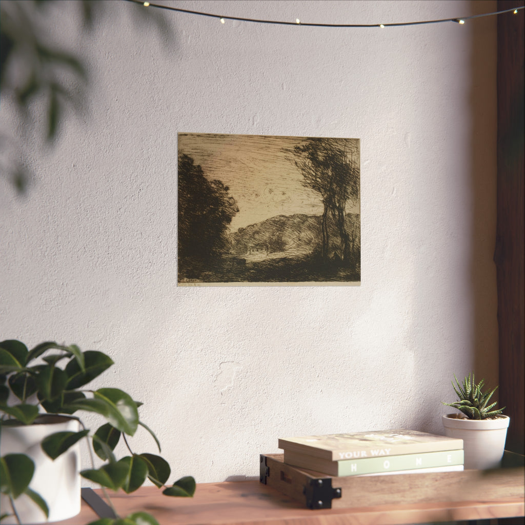 Jean Baptiste Camille Corot - Wooded Countryside | Fine Art Poster