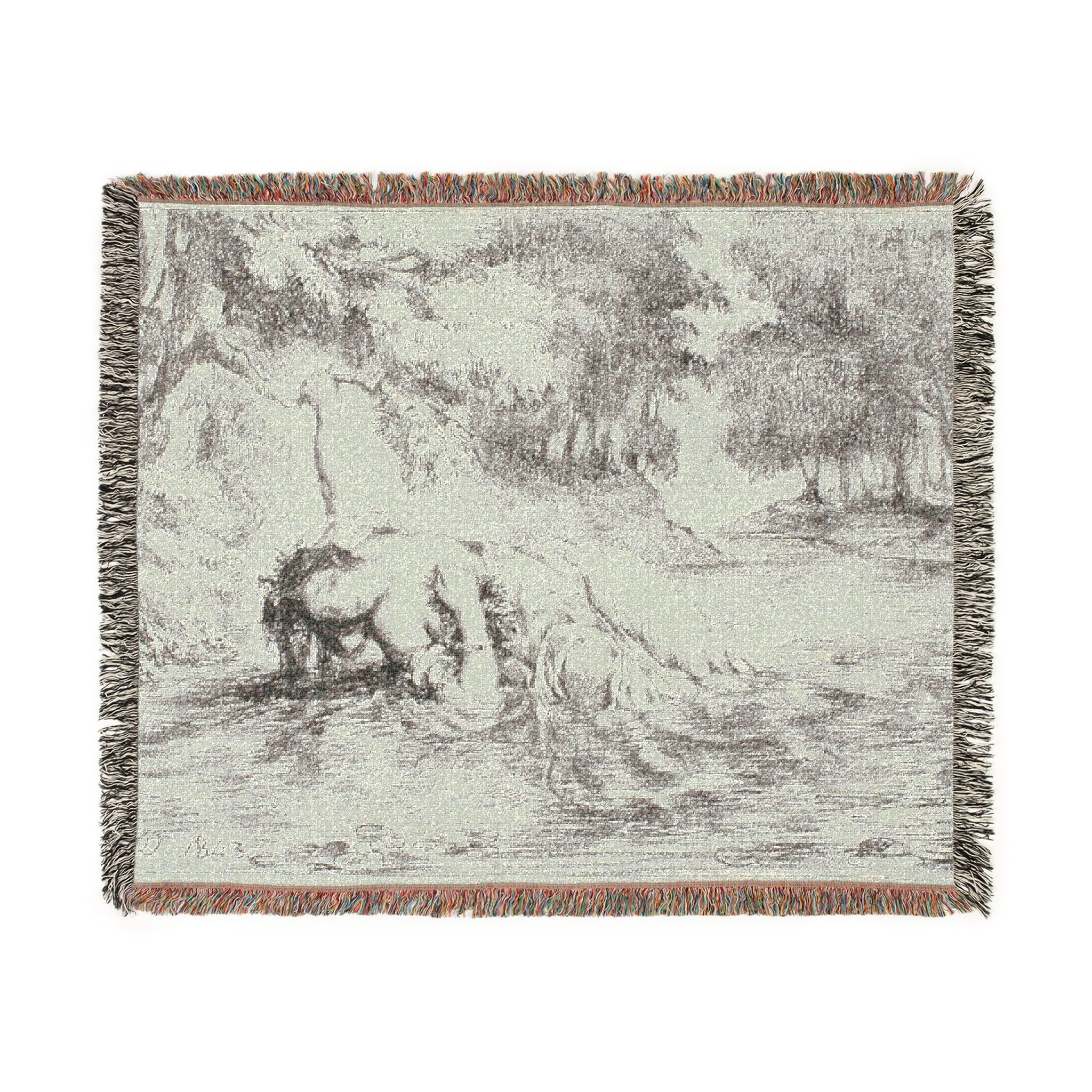 Ophelia's Death Eugène Delacroix Tapestry Blanket