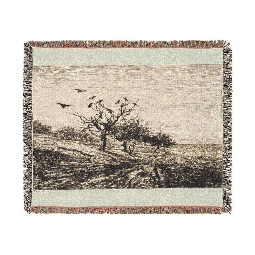 Charles François Daubigny - Crows in a Tree | Woven Tapestry Blanket