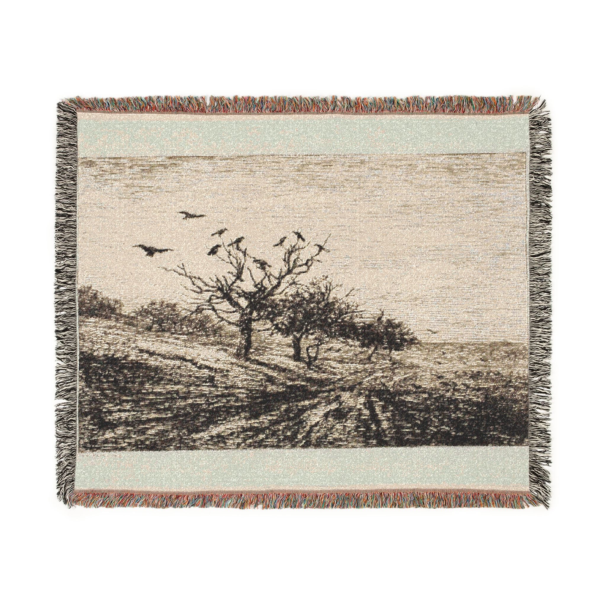 Charles François Daubigny - Crows in a Tree | Woven Tapestry Blanket