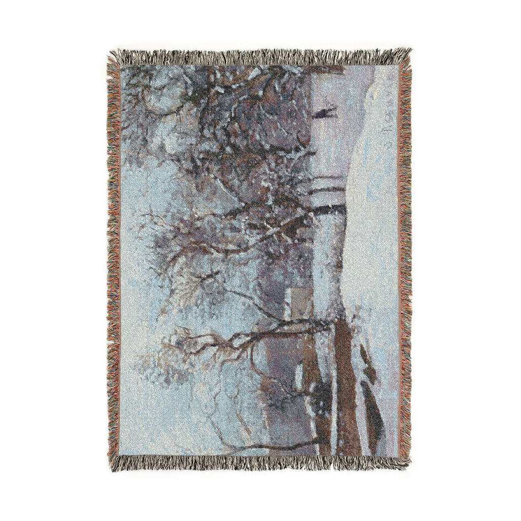 Camille Pissarro - Snow at Louveciennes | Woven Tapestry Blanket