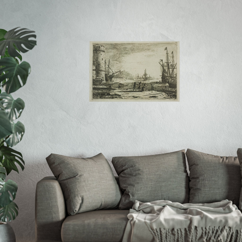 Claude Lorrain - Harbor with a Large Tower | Fine Art Poster