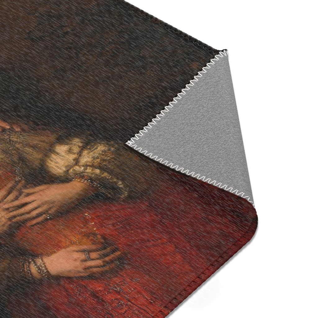 Rembrandt Harmensz. van Rijn - Portret van een paar als oudtestamentische figuren, genaamd 'Het Joodse bruidje' - Google | Area Rug
