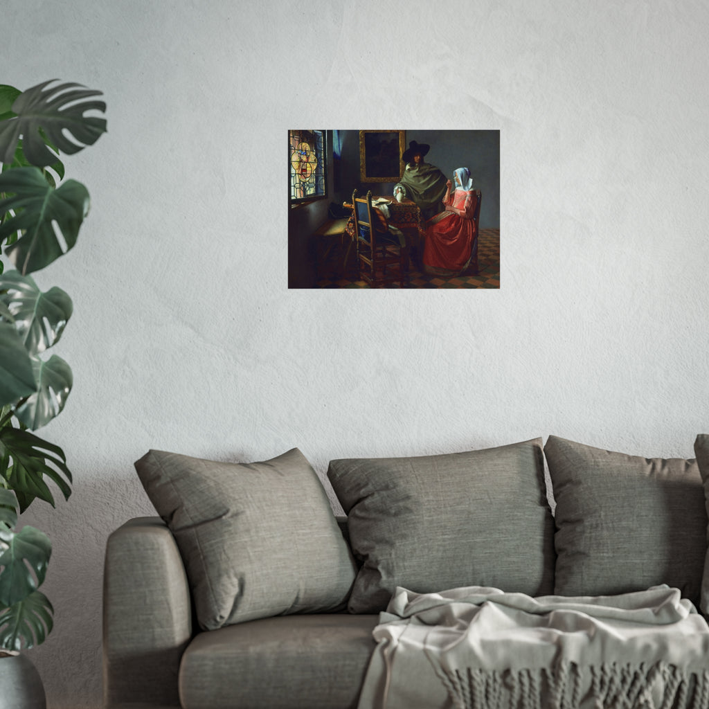 Jan Vermeer van Delft - The Glass of Wine - Google Art Project | Fine Art Poster
