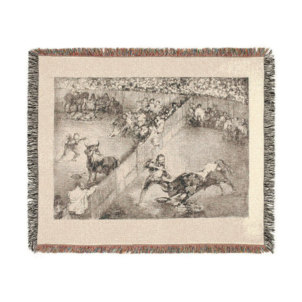 Francisco José de Goya y Lucientes - Bullfight in a divided ring, from The Bulls of Bordeaux | Woven Tapestry Blanket