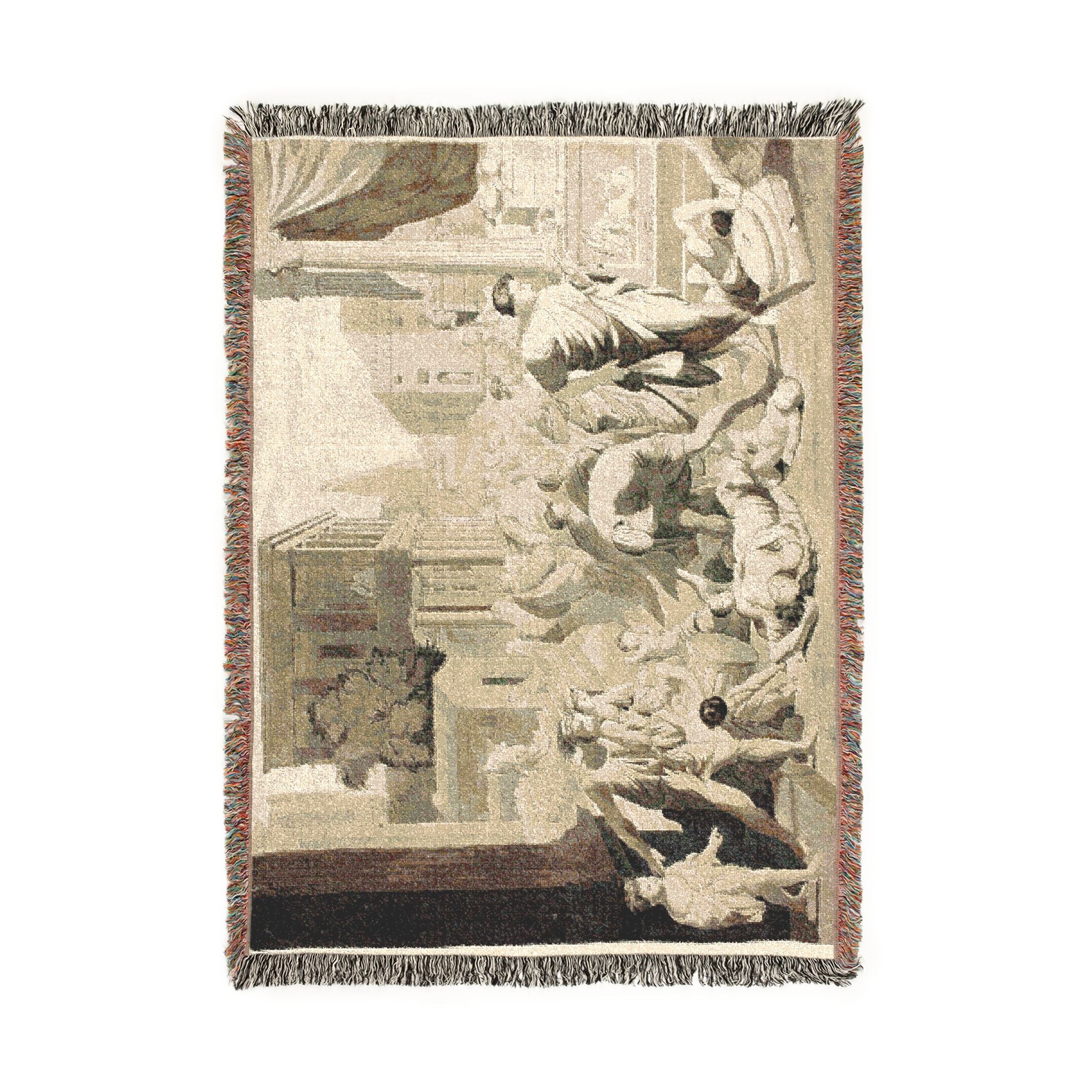 Nicolas Poussin - Plague of Ashdod | Woven Tapestry Blanket