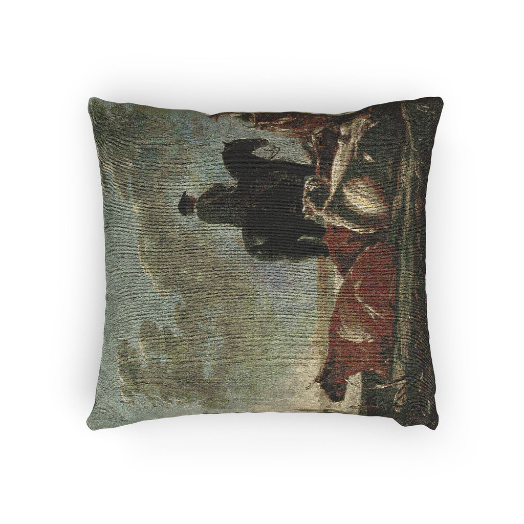 Aelbert Cuyp - Peasants with Four Cows by the River Merwede - WGA5825 | Woven Pillow