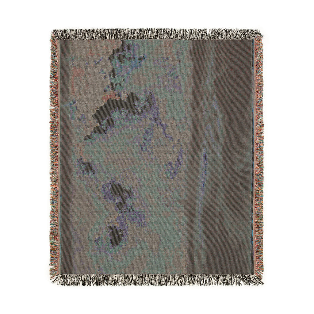 Dresden, Gemäldegalerie Alte Meister, Jacob van Ruisdael, ein Walddorf hinter Dünen | Woven Tapestry Blanket