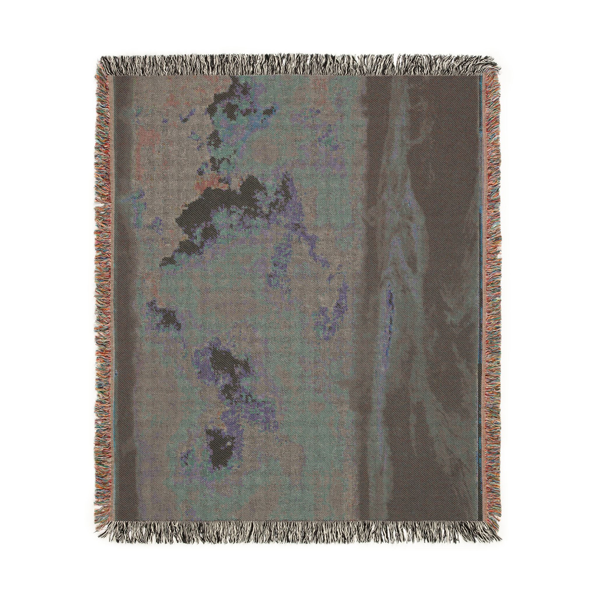 Dresden, Gemäldegalerie Alte Meister, Jacob van Ruisdael, ein Walddorf hinter Dünen | Woven Tapestry Blanket