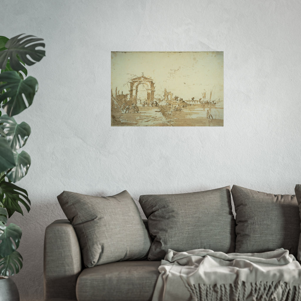 Francesco Guardi - Gateway Near a Landing Bridge | Fine Art Poster