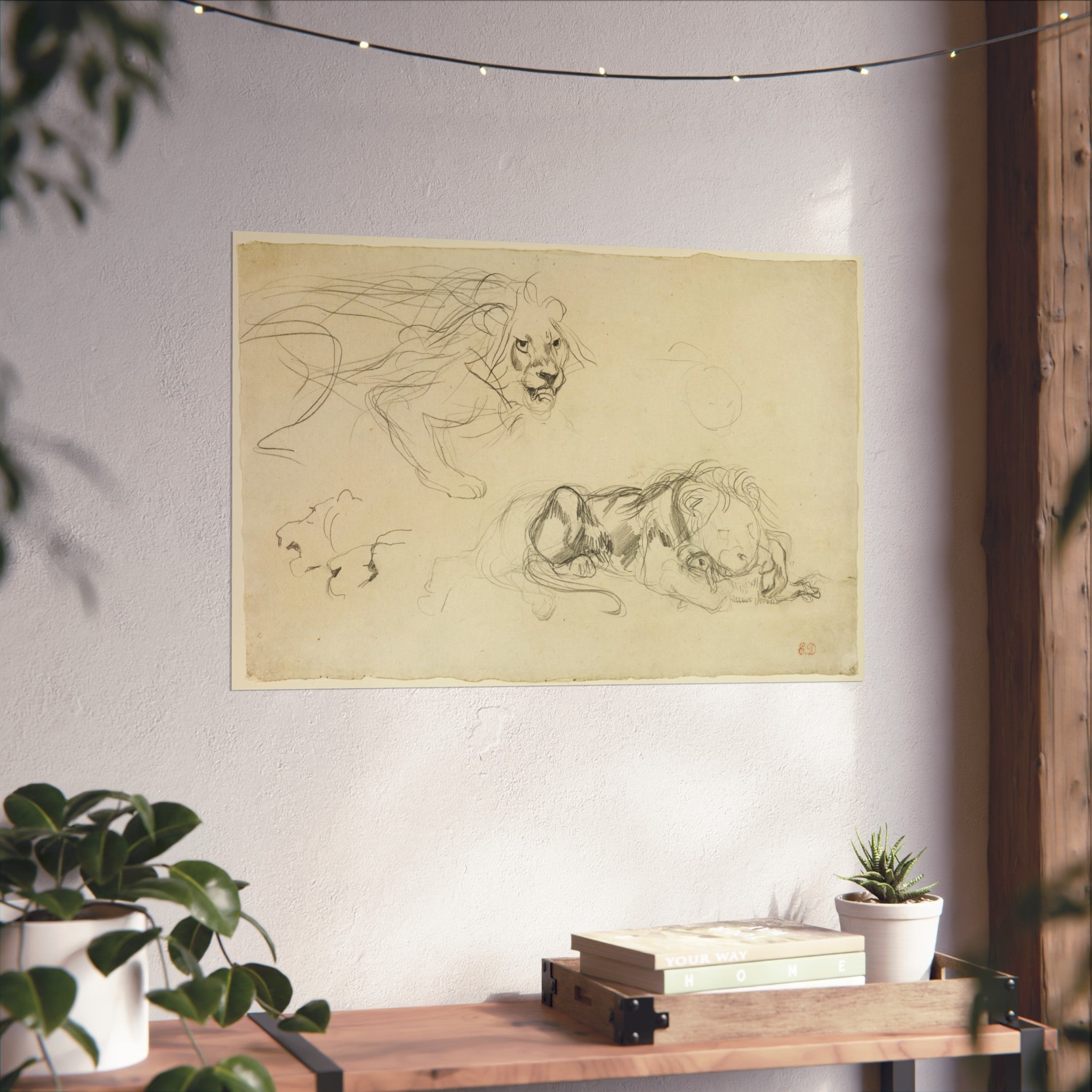 Eugène Delacroix - Studies of Lions | Fine Art Poster