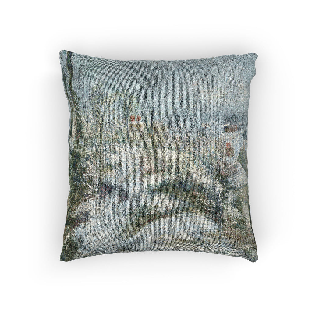 Camille Pissarro - Rabbit Warren at Pontoise, Snow | Woven Pillow